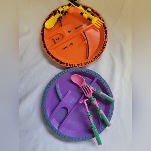Utensil Set - Orange and Purple